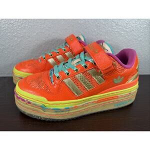 ADIDAS Womens Forum Low Triple Platform Shoes 'Carnival' ID8642 Orange Size 9